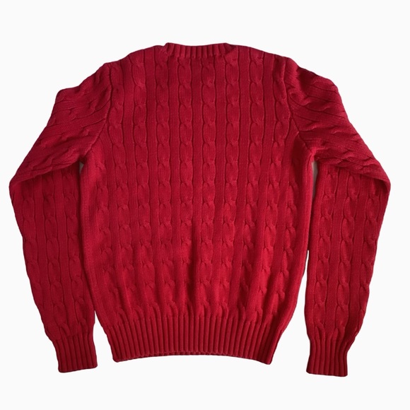 Ralph Lauren Sport Pullover Cable Knit Sweater Red. Size Small or 8 - Picture 3 of 7